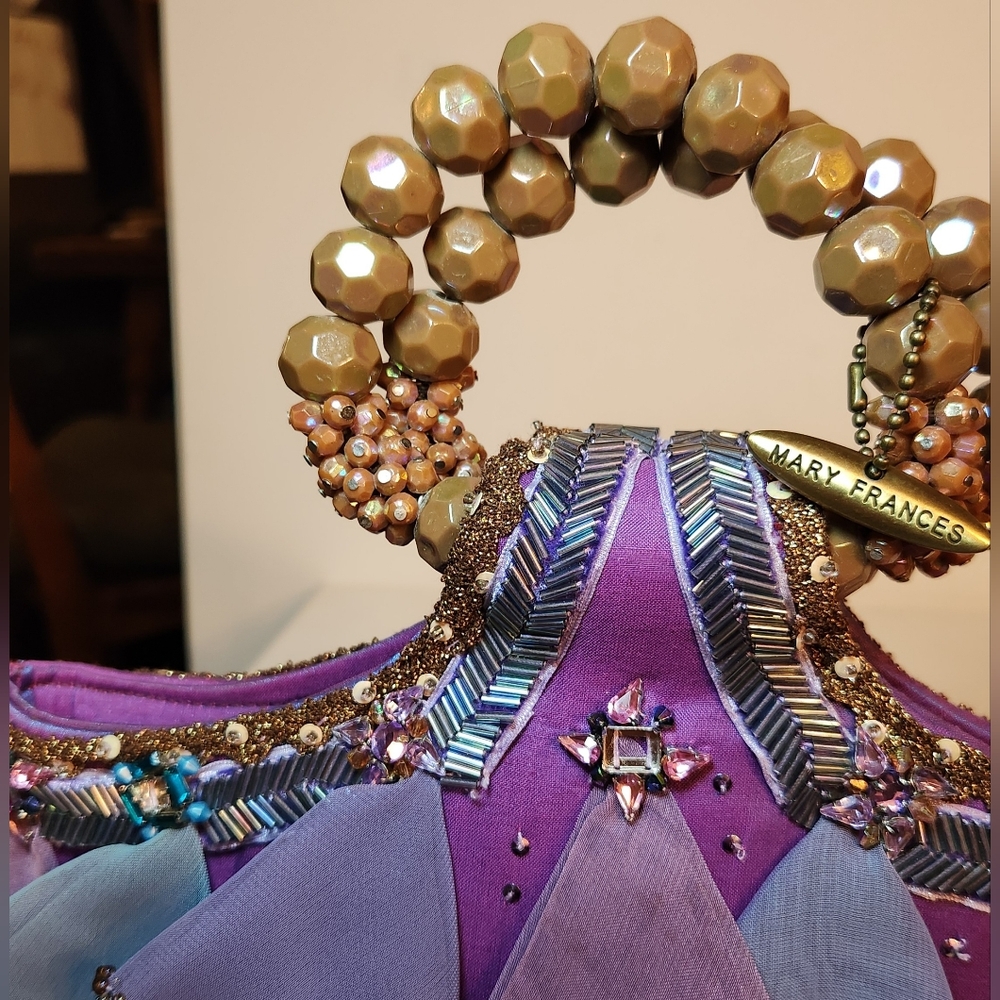 Mary Frances purple pink iridescent shimmer beaded bag - Picture 7 of 7